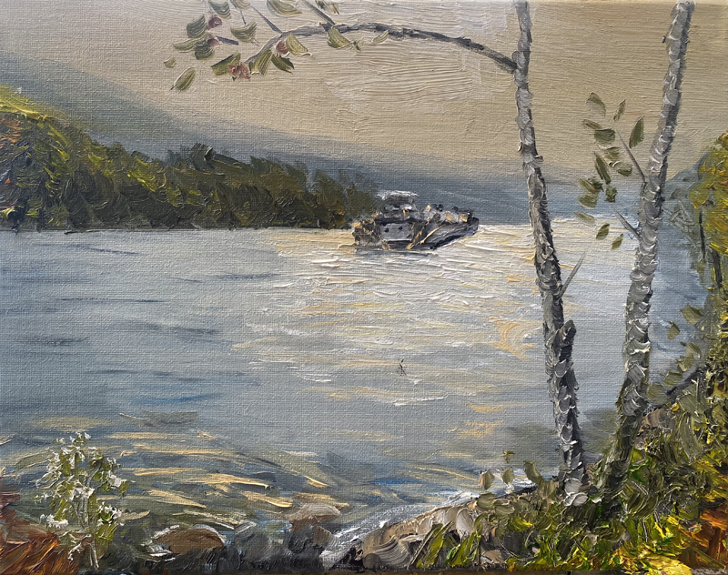 Barge on River