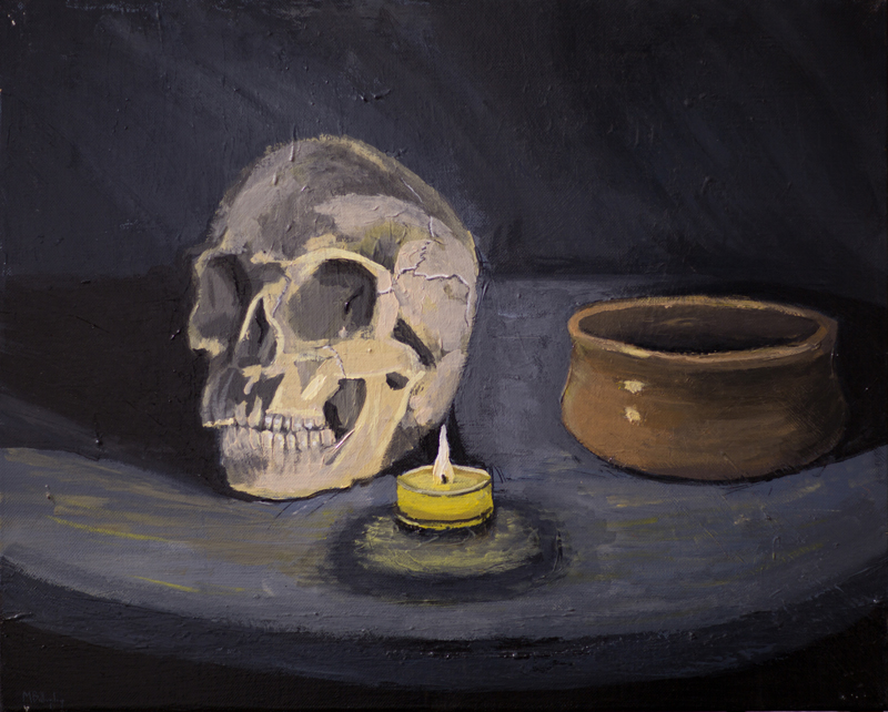 Skull,Candle,Bowl
